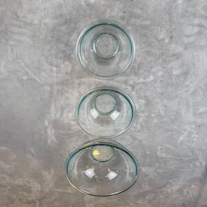 Pyrex Clear Glass Mixing Bowl Set of 3 Nested Prep Bowls 7" 8.5" 11.5" Made USA